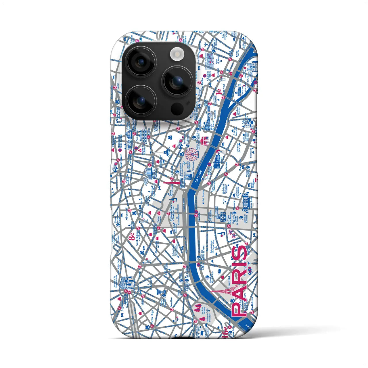 【パリ】イラストマップiPhoneケース(バックカバータイプ)