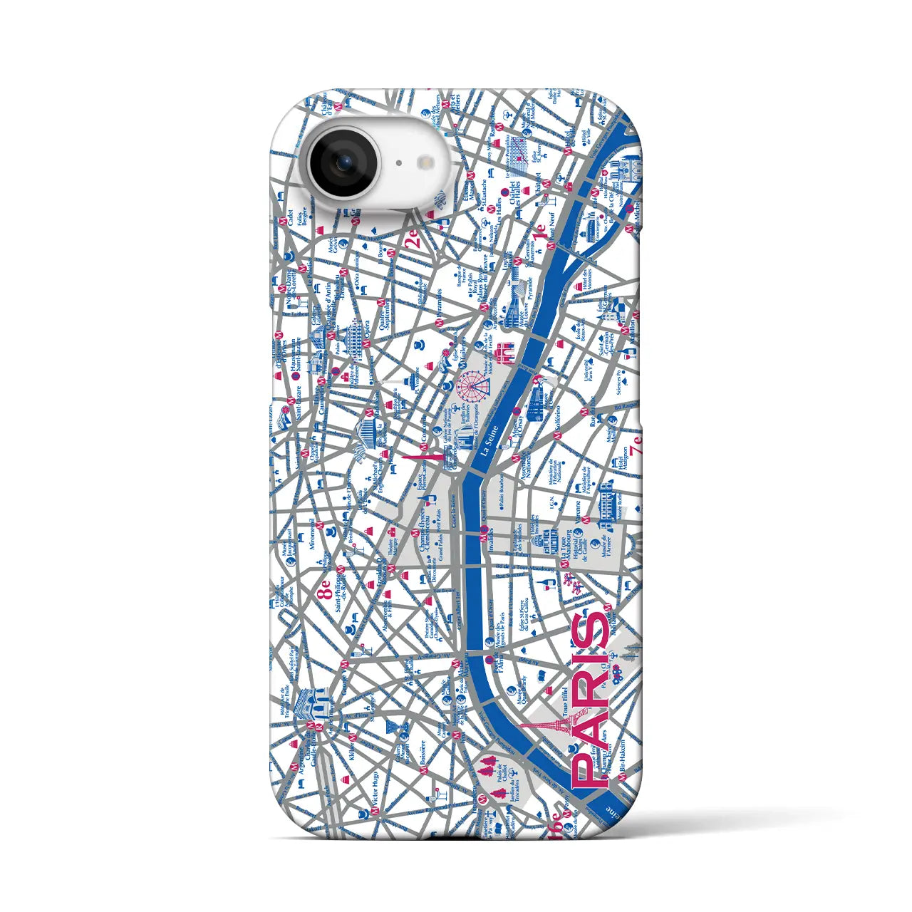 【パリ】イラストマップiPhoneケース(バックカバータイプ)