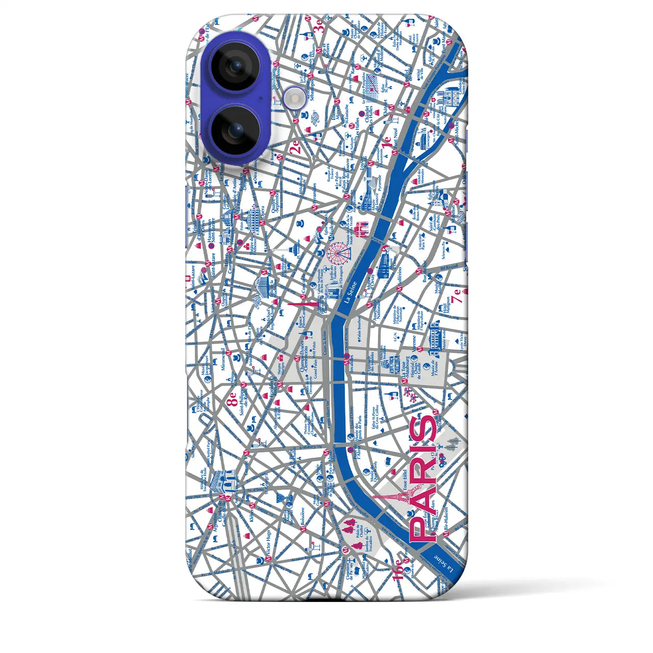 【パリ】イラストマップiPhoneケース(バックカバータイプ)