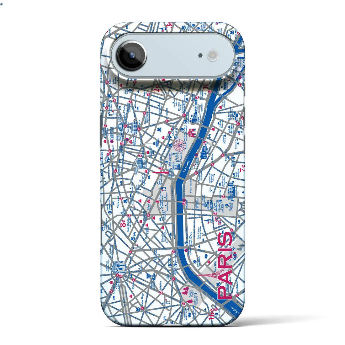 【パリ(イラスト)】イラストマップiPhoneケース(バックカバータイプ)ダーク・iPhone 17 Pro Max 用