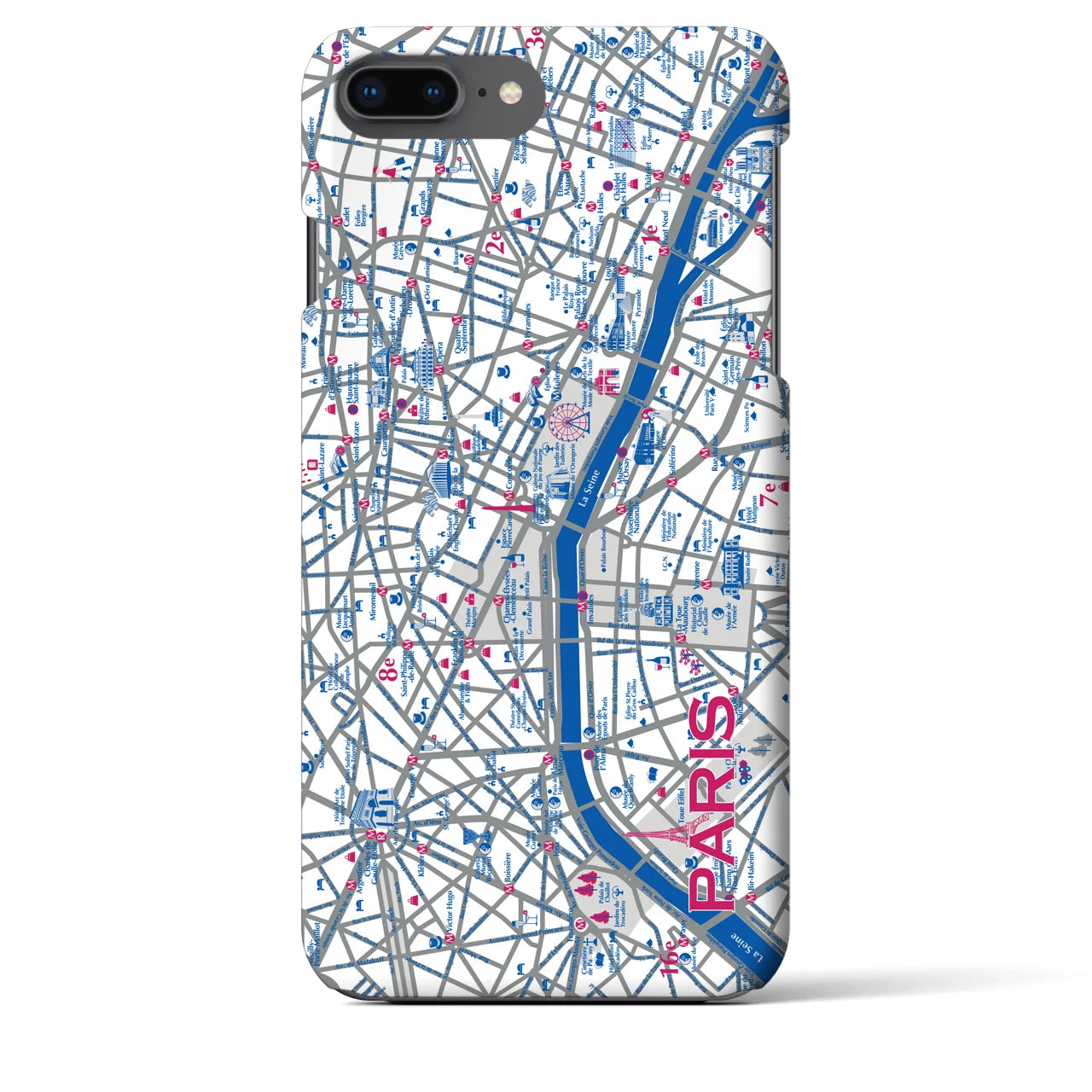 【パリ】イラストマップiPhoneケース(バックカバータイプ)