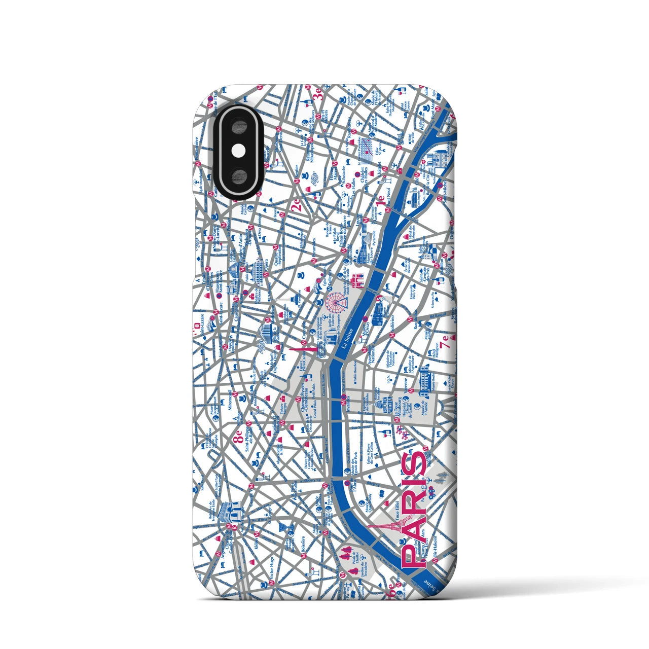 【パリ】イラストマップiPhoneケース(バックカバータイプ)