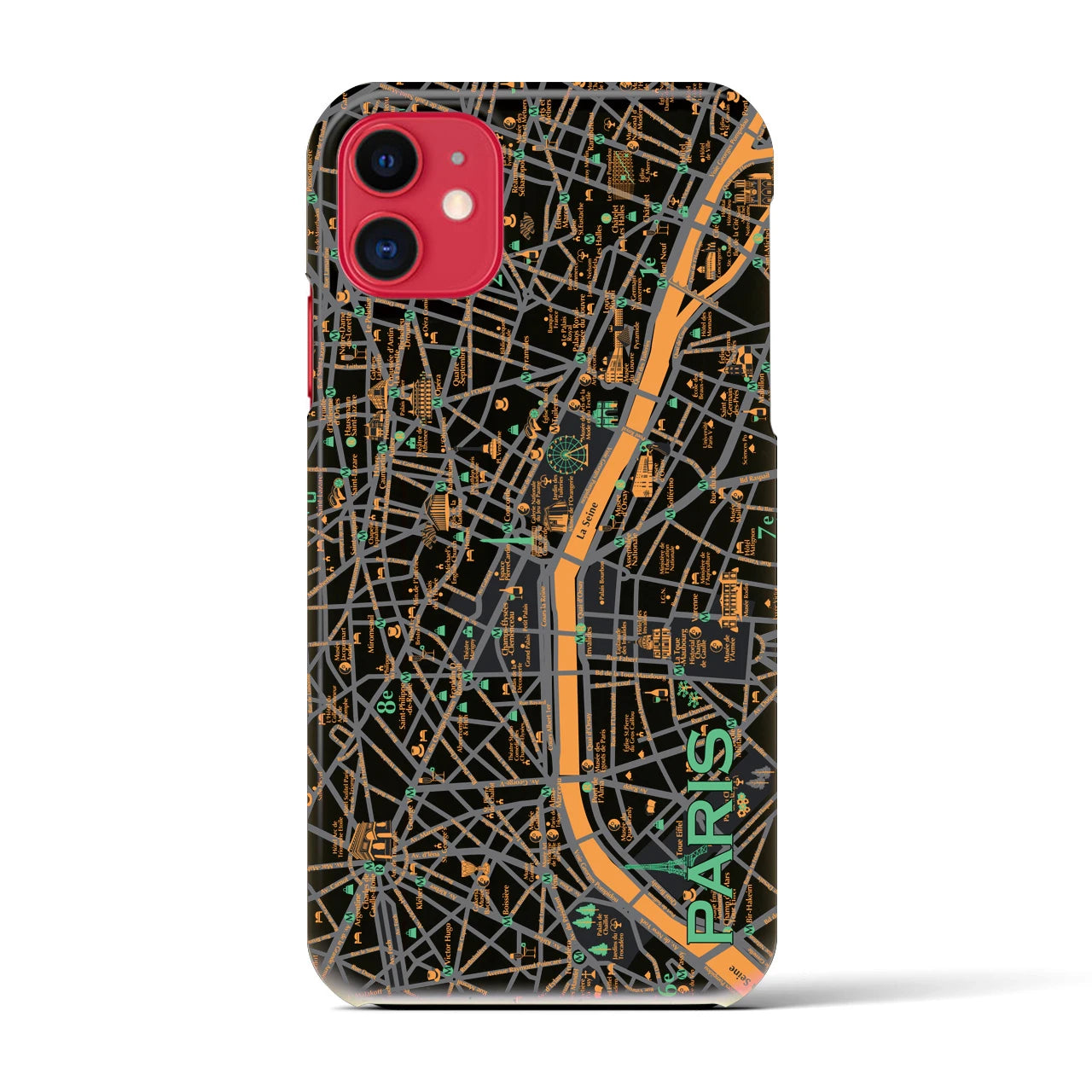 【パリ】イラストマップiPhoneケース(バックカバータイプ)