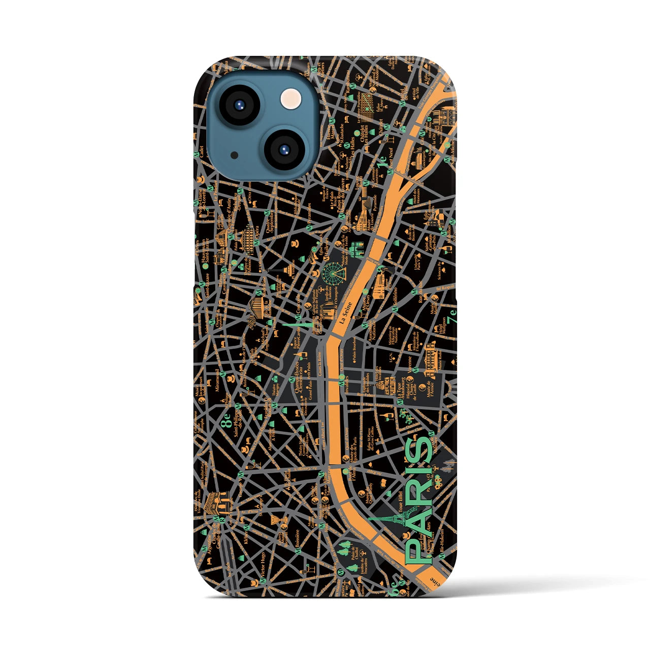 【パリ】イラストマップiPhoneケース(バックカバータイプ)