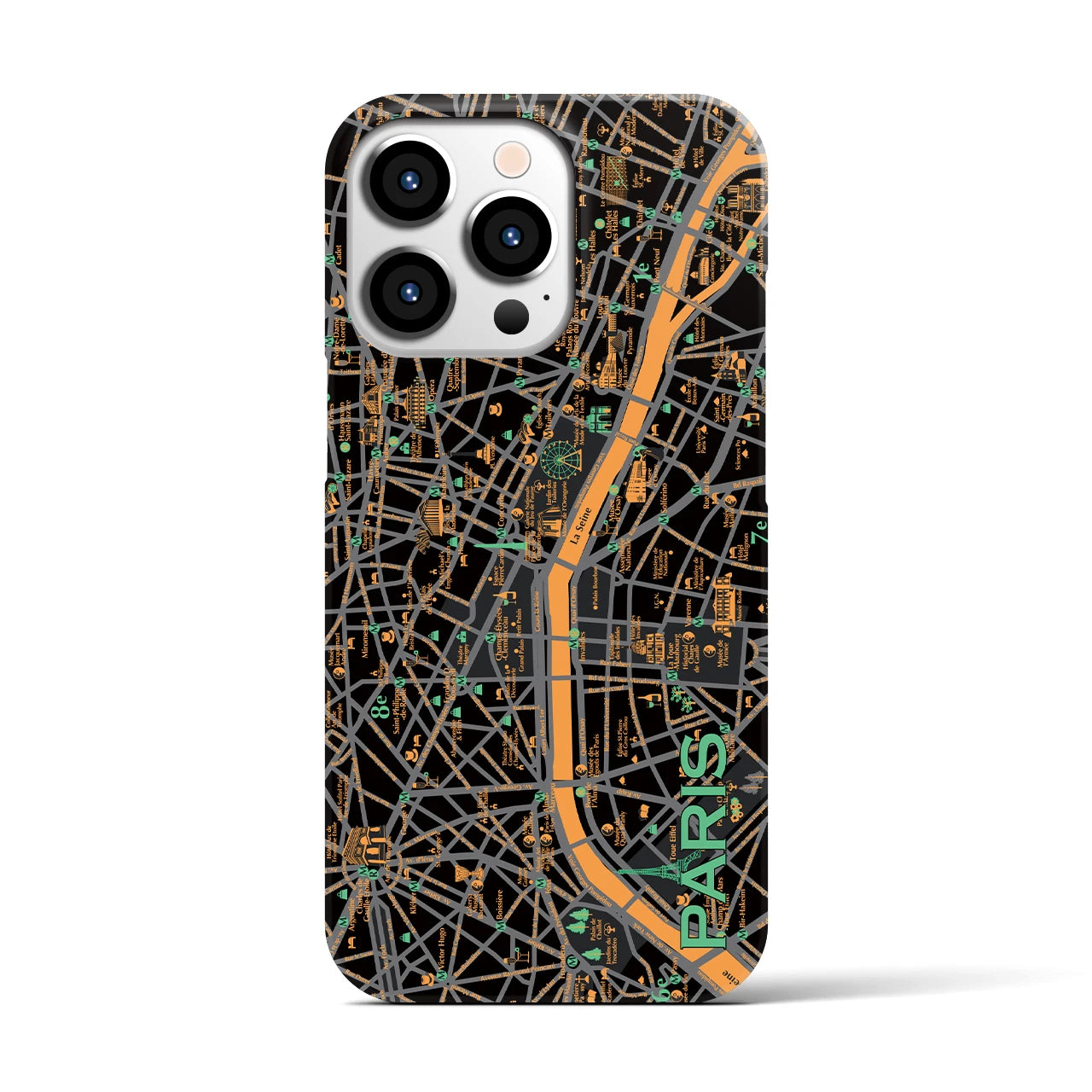 【パリ】イラストマップiPhoneケース(バックカバータイプ)