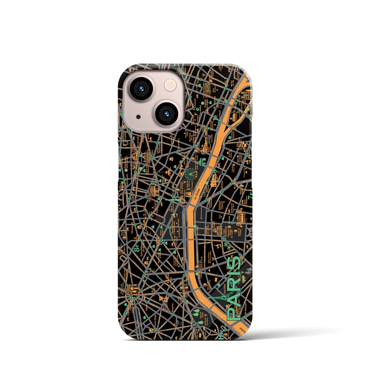 【パリ】イラストマップiPhoneケース(バックカバータイプ)