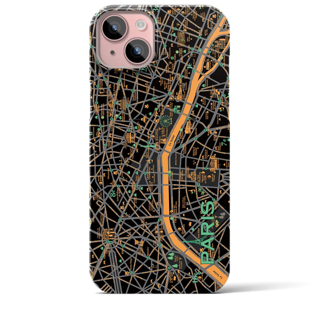 【パリ】イラストマップiPhoneケース(バックカバータイプ)