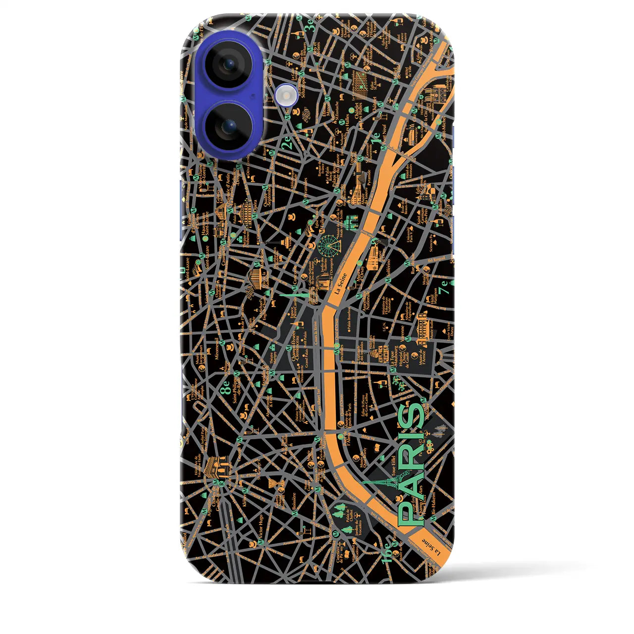 【パリ】イラストマップiPhoneケース(バックカバータイプ)