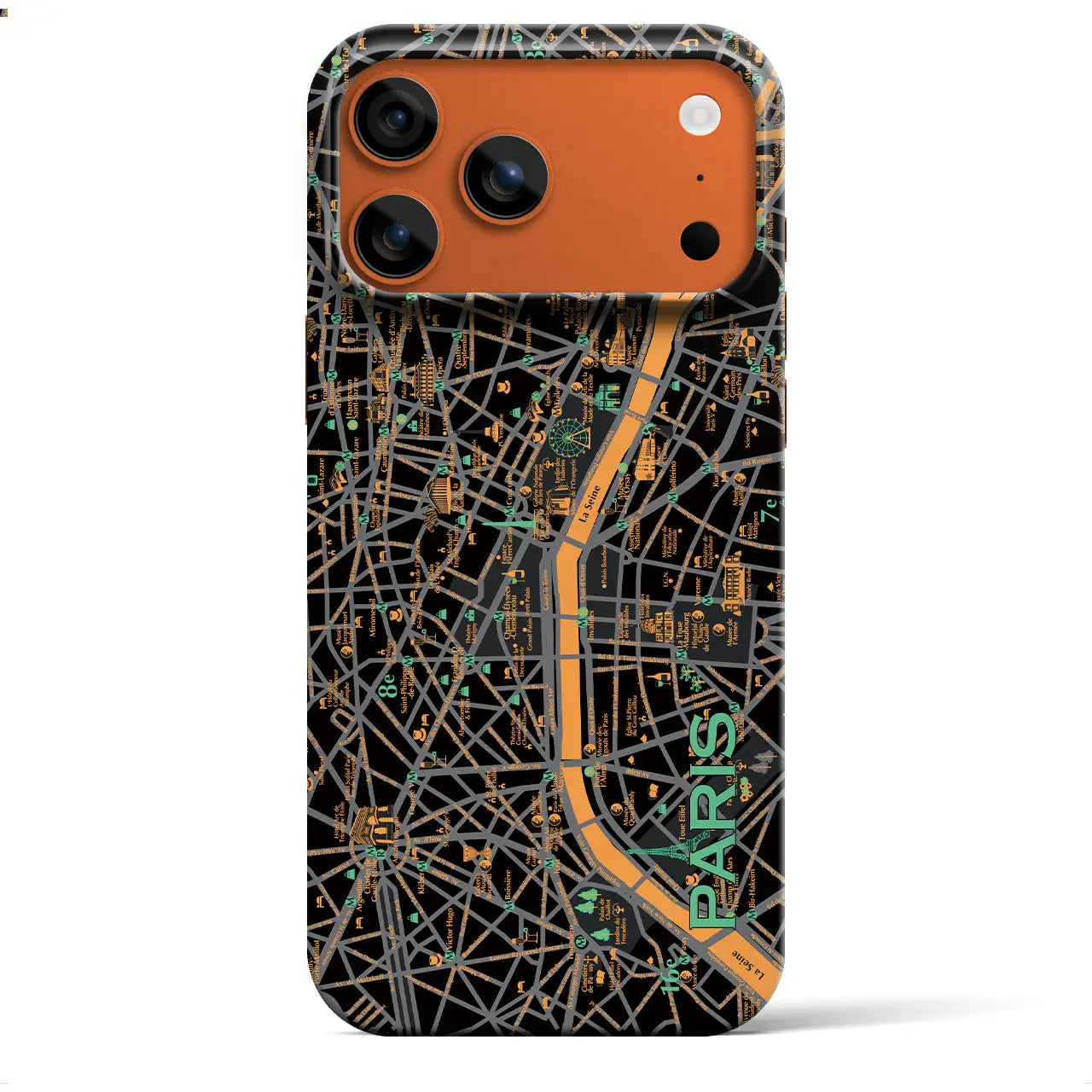 【パリ】イラストマップiPhoneケース(バックカバータイプ)