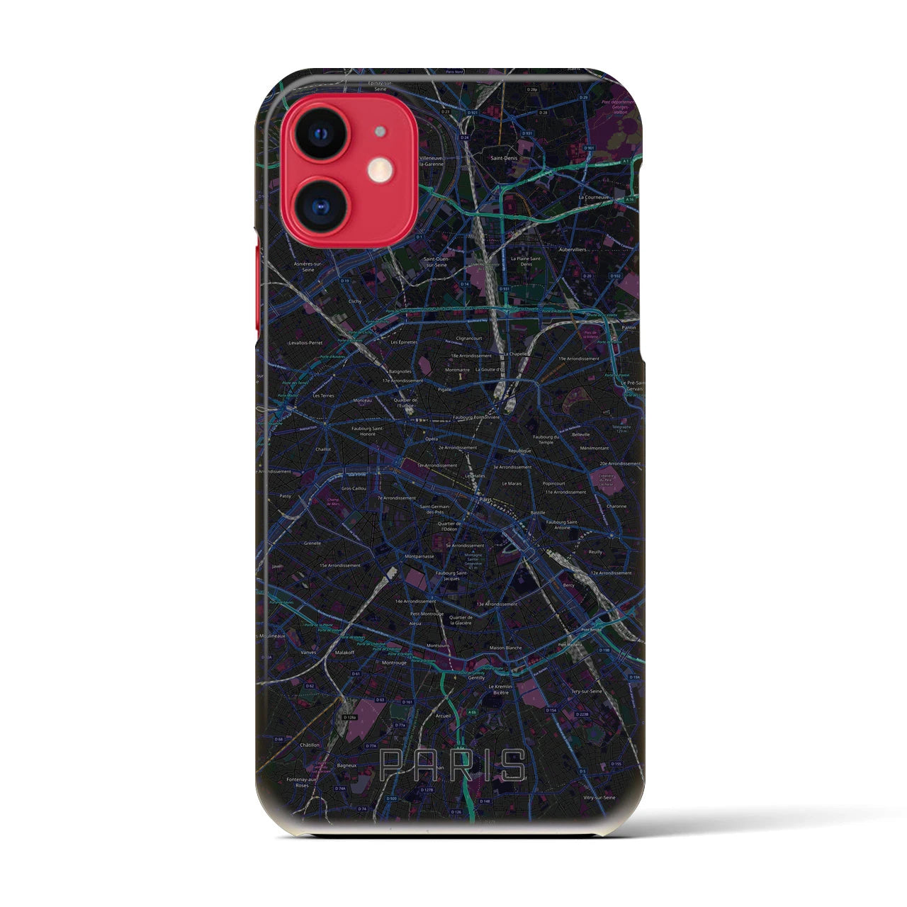 【パリ(フランス)】地図柄iPhoneケース(バックカバータイプ)