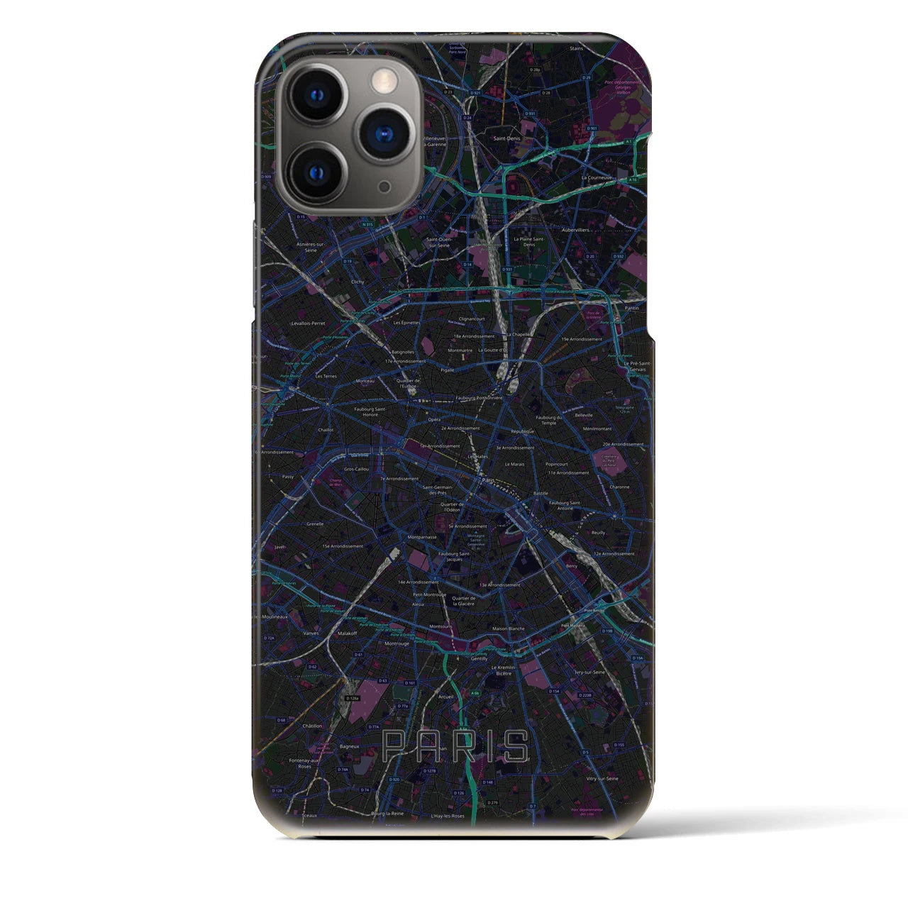 【パリ(フランス)】地図柄iPhoneケース(バックカバータイプ)
