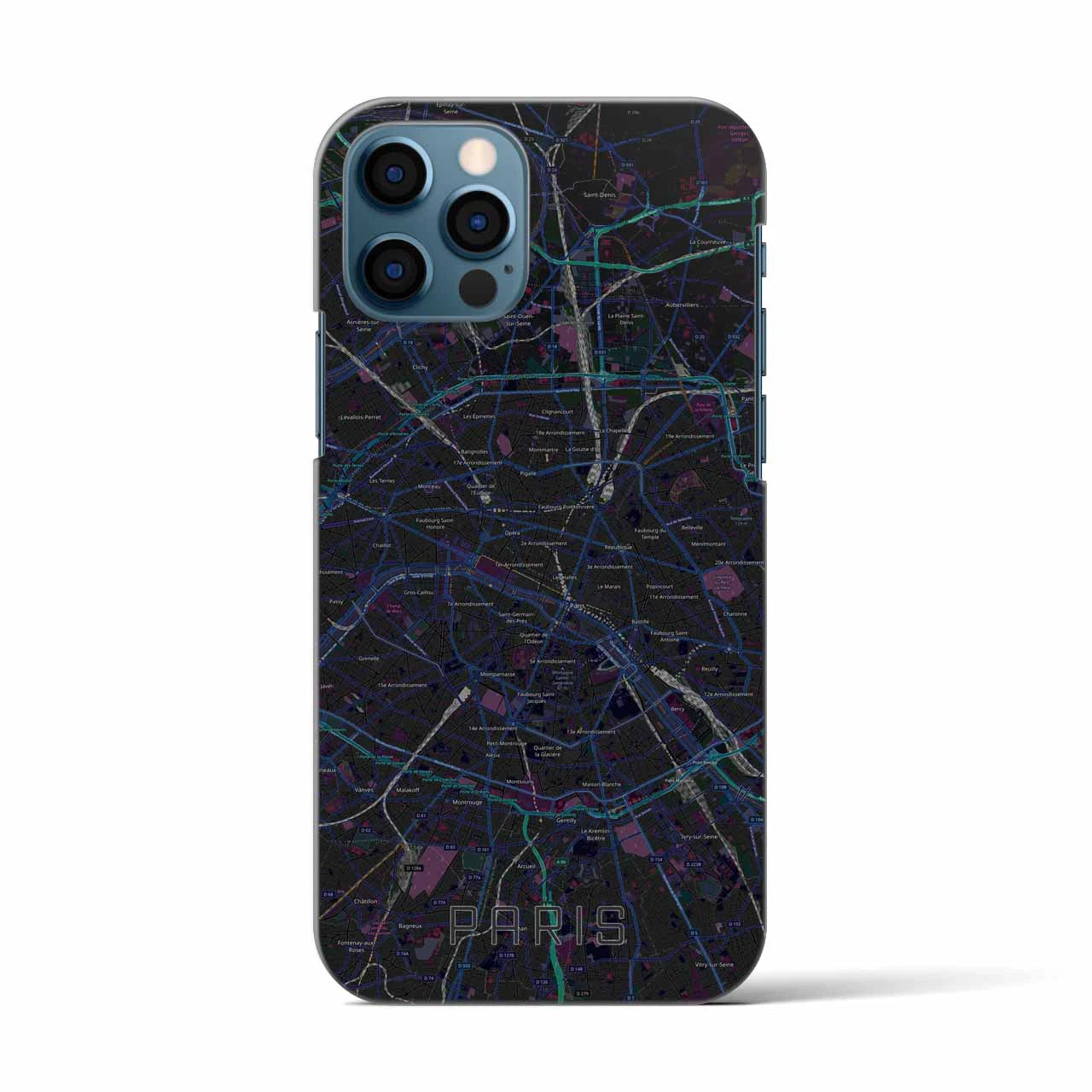 【パリ(フランス)】地図柄iPhoneケース(バックカバータイプ)