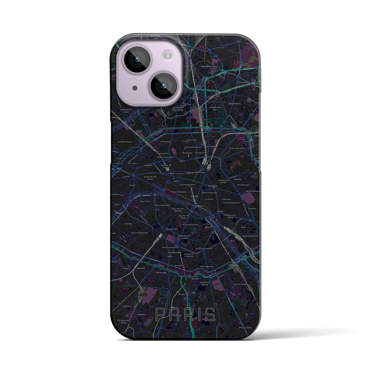 【パリ(フランス)】地図柄iPhoneケース(バックカバータイプ)