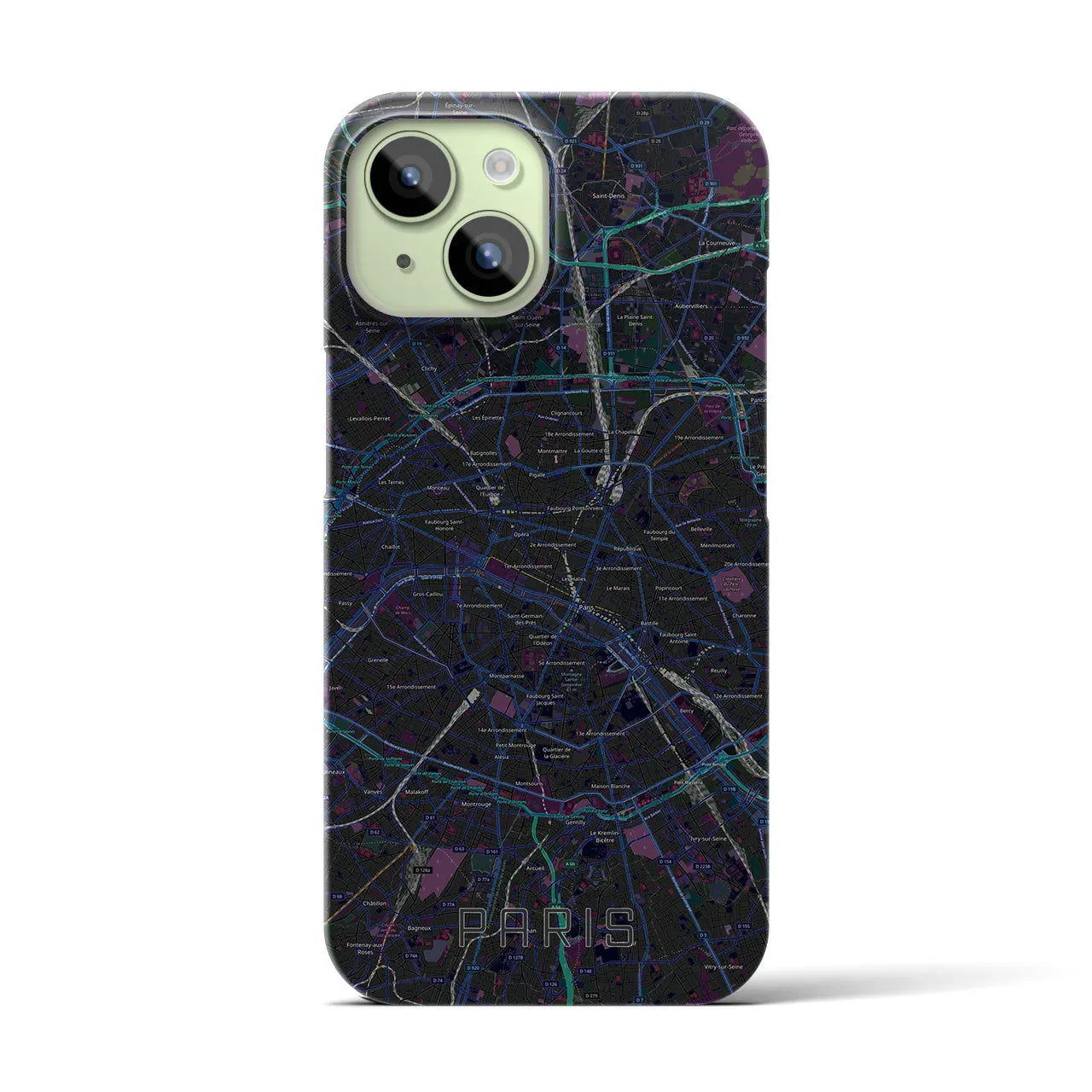 【パリ(フランス)】地図柄iPhoneケース(バックカバータイプ)