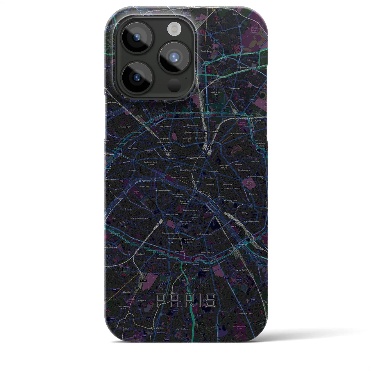 【パリ(フランス)】地図柄iPhoneケース(バックカバータイプ)