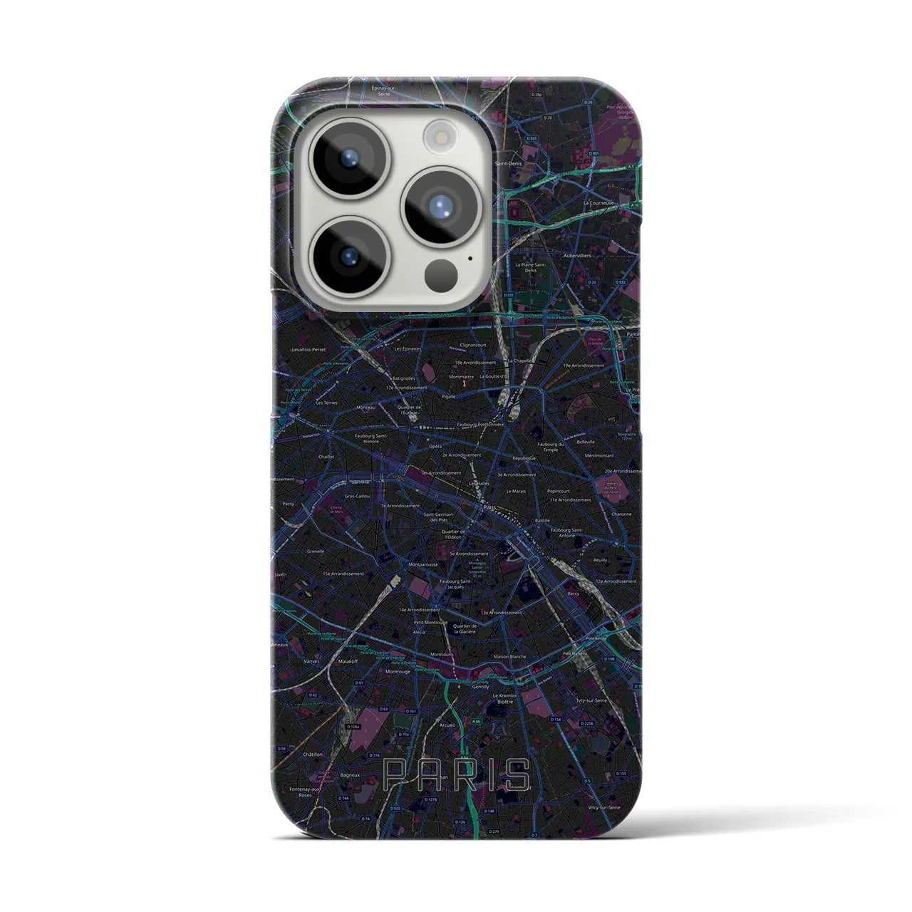 【パリ(フランス)】地図柄iPhoneケース(バックカバータイプ)