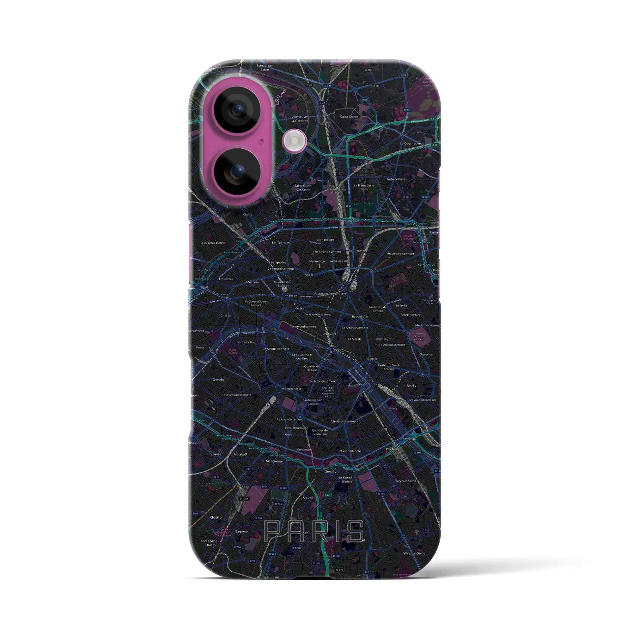 【パリ(フランス)】地図柄iPhoneケース(バックカバータイプ)