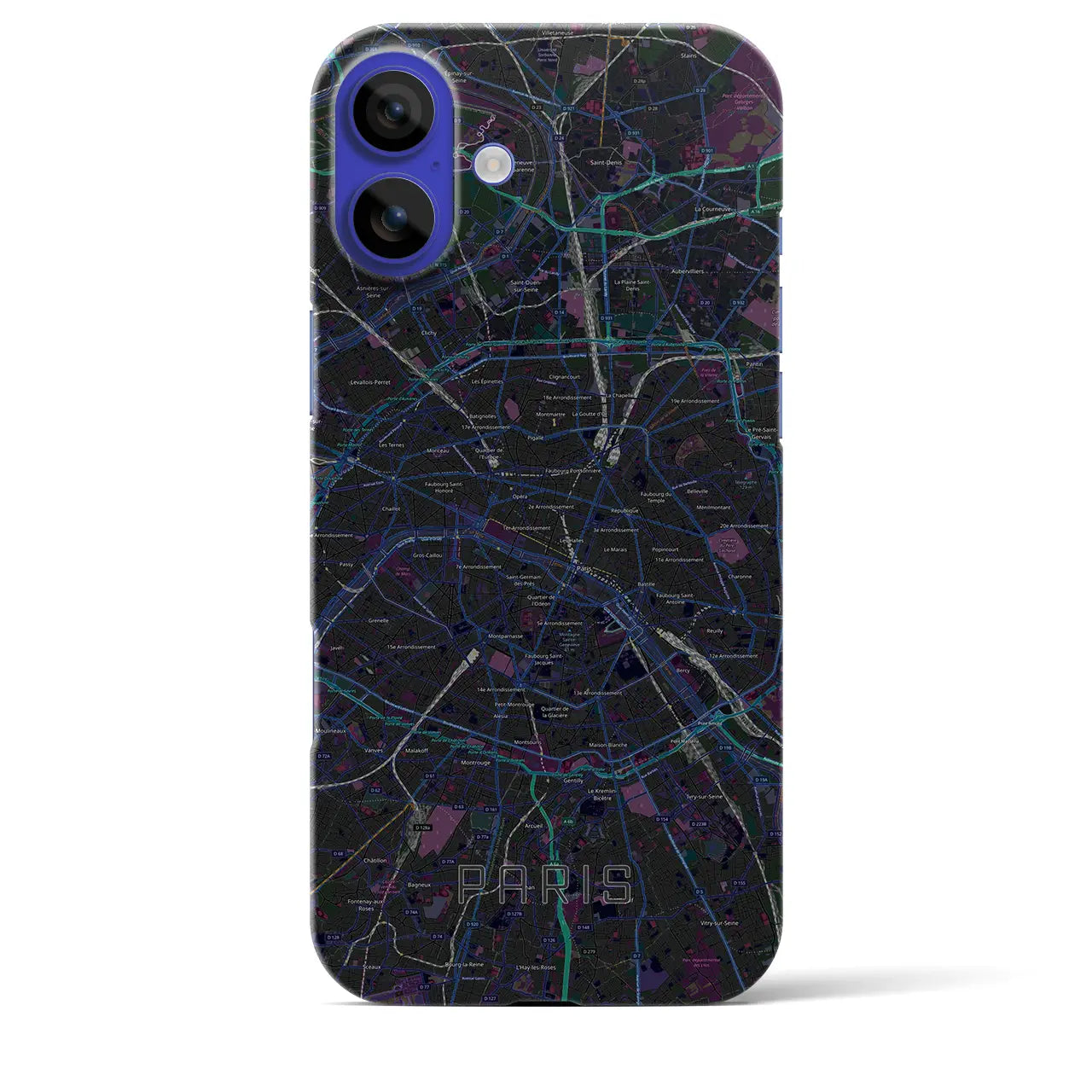 【パリ(フランス)】地図柄iPhoneケース(バックカバータイプ)