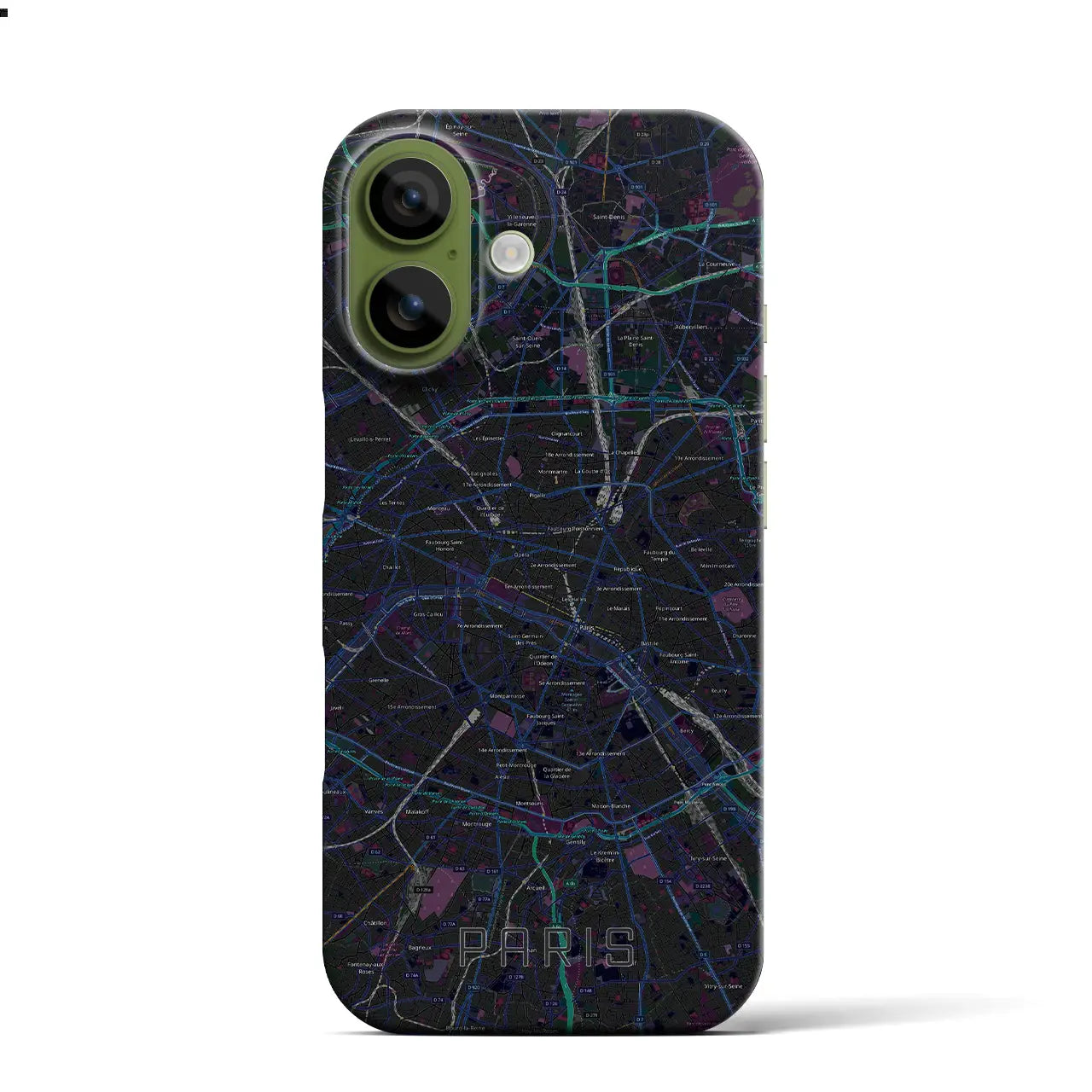 【パリ(フランス)】地図柄iPhoneケース(バックカバータイプ)