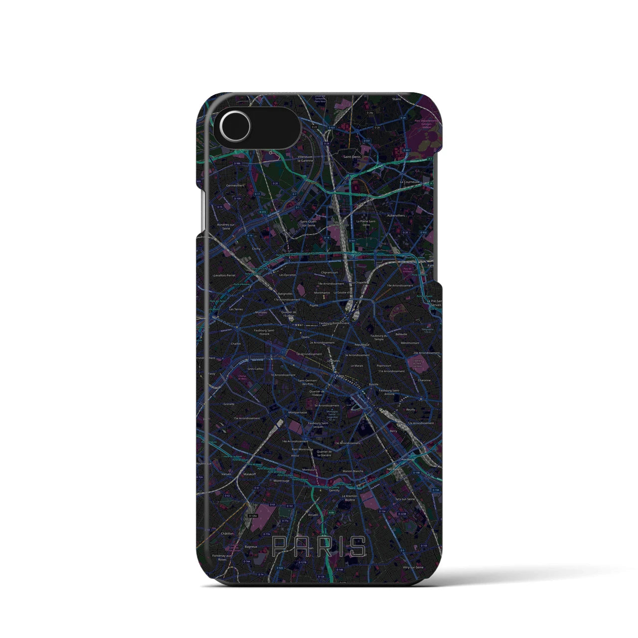 【パリ(フランス)】地図柄iPhoneケース(バックカバータイプ)