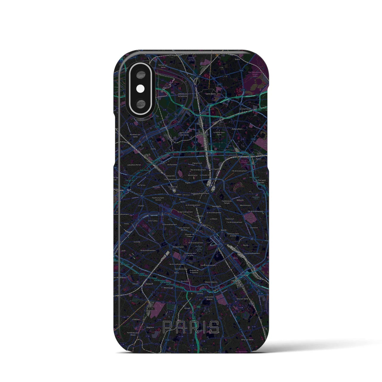 【パリ(フランス)】地図柄iPhoneケース(バックカバータイプ)