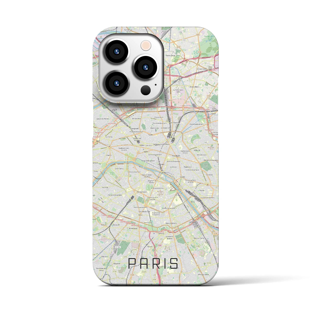 【パリ(フランス)】地図柄iPhoneケース(バックカバータイプ)
