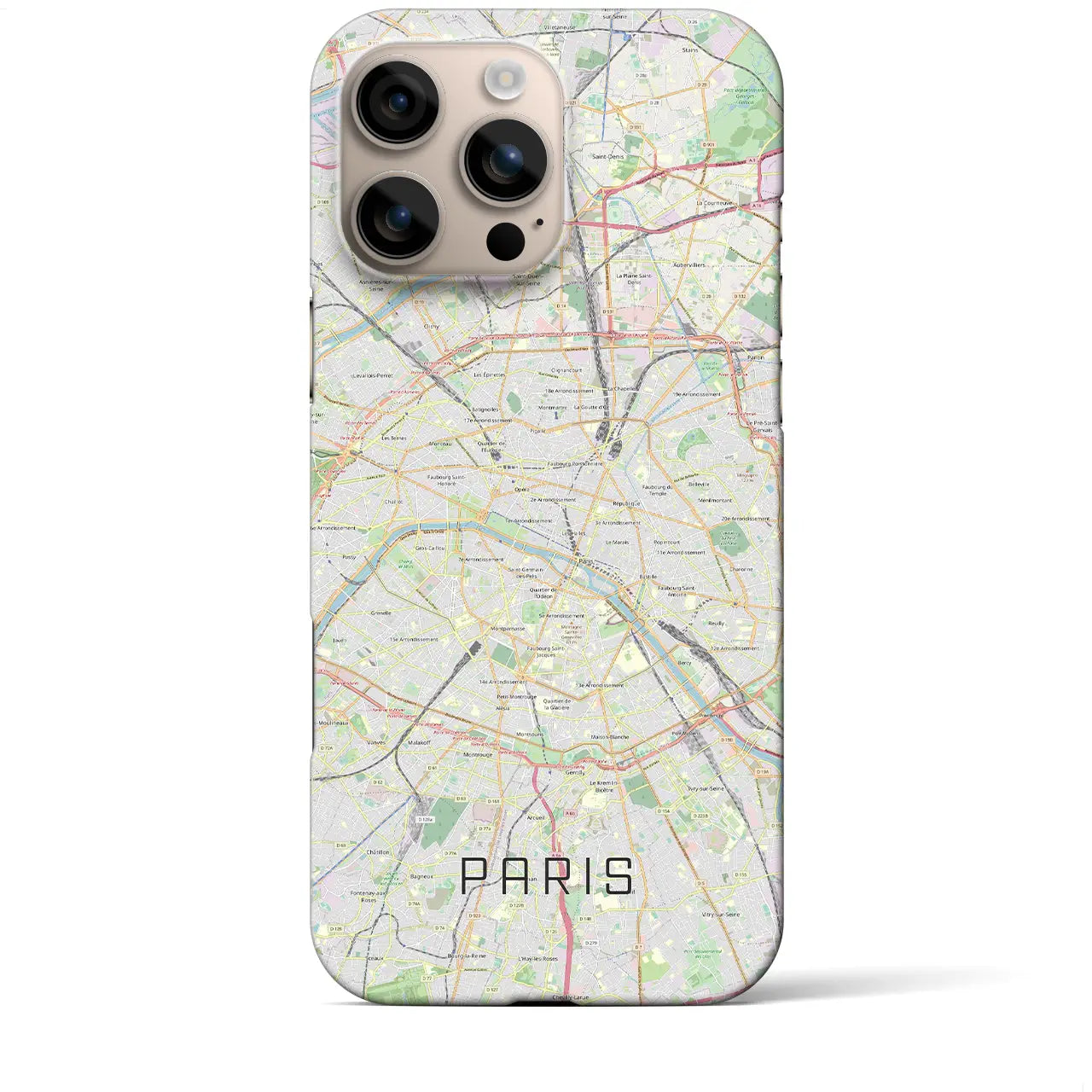 【パリ(フランス)】地図柄iPhoneケース(バックカバータイプ)