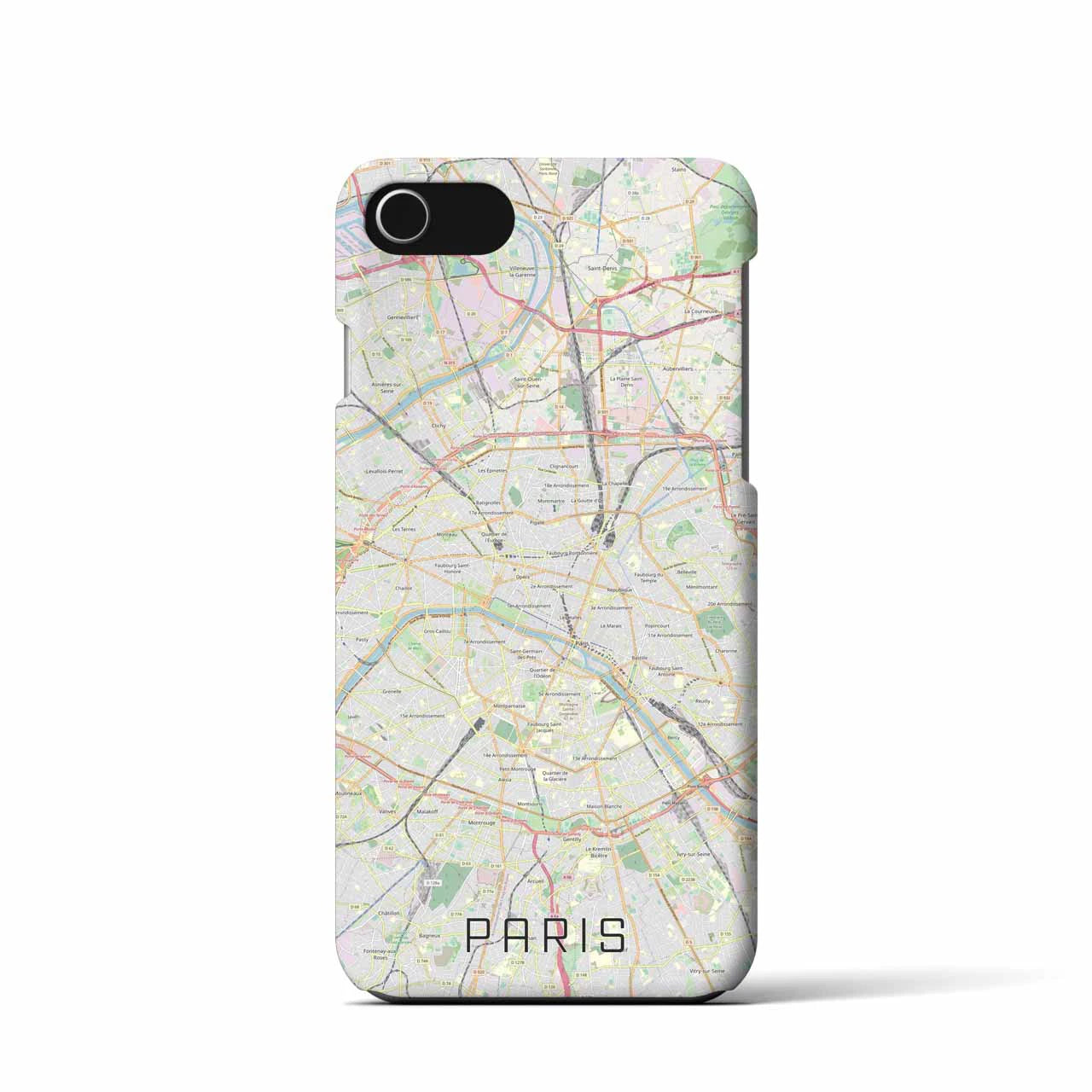 【パリ(フランス)】地図柄iPhoneケース(バックカバータイプ)
