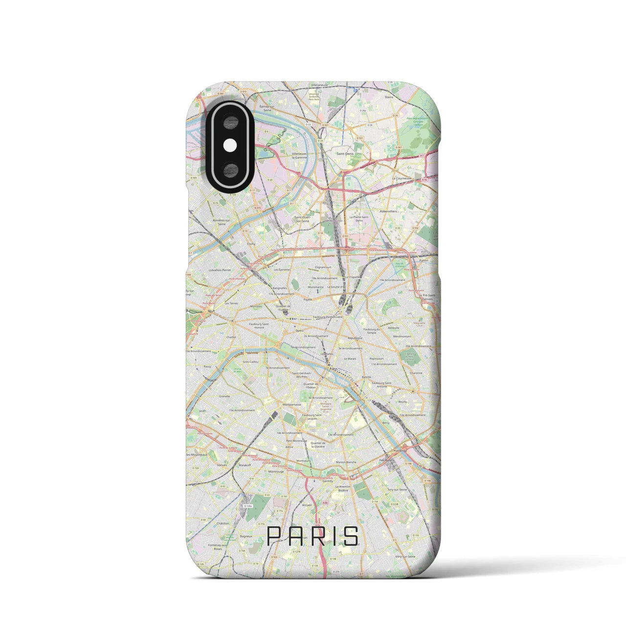 【パリ(フランス)】地図柄iPhoneケース(バックカバータイプ)