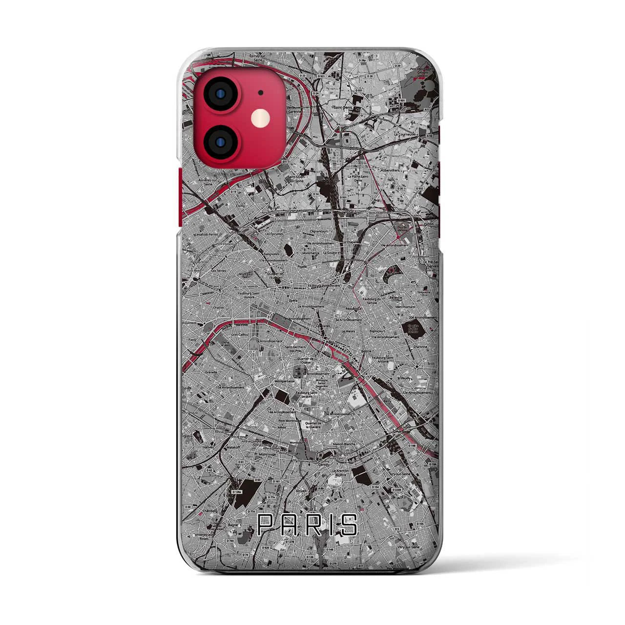 【パリ(フランス)】地図柄iPhoneケース(クリアタイプ)