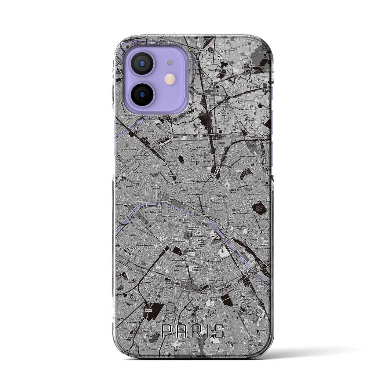 【パリ(フランス)】地図柄iPhoneケース(クリアタイプ)