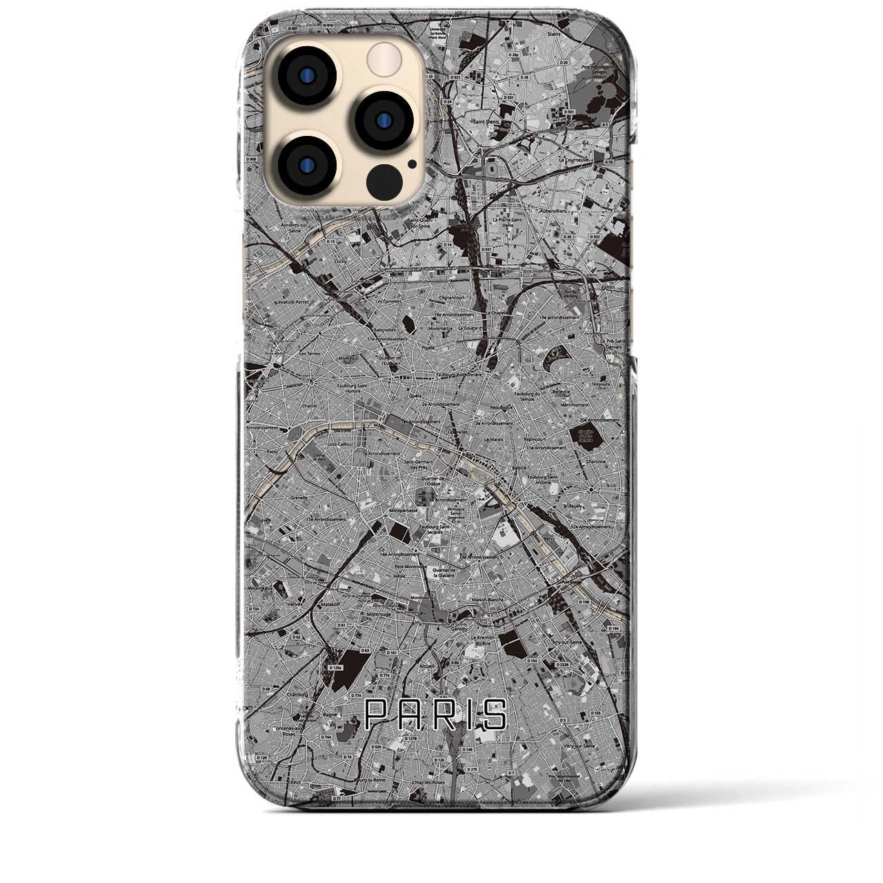 【パリ(フランス)】地図柄iPhoneケース(クリアタイプ)