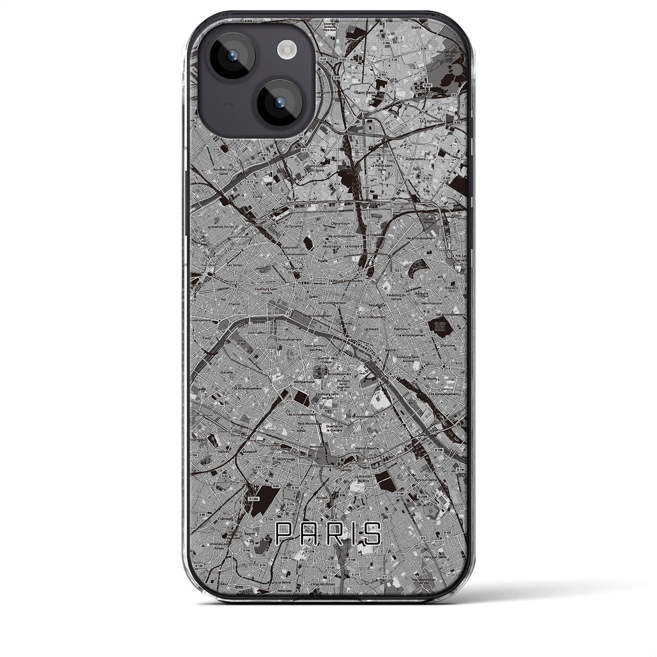 【パリ(フランス)】地図柄iPhoneケース(クリアタイプ)