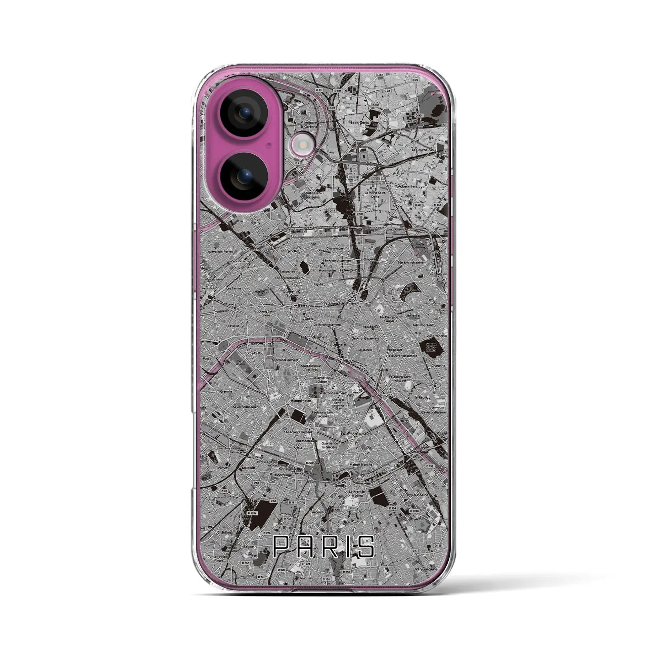 【パリ(フランス)】地図柄iPhoneケース(クリアタイプ)