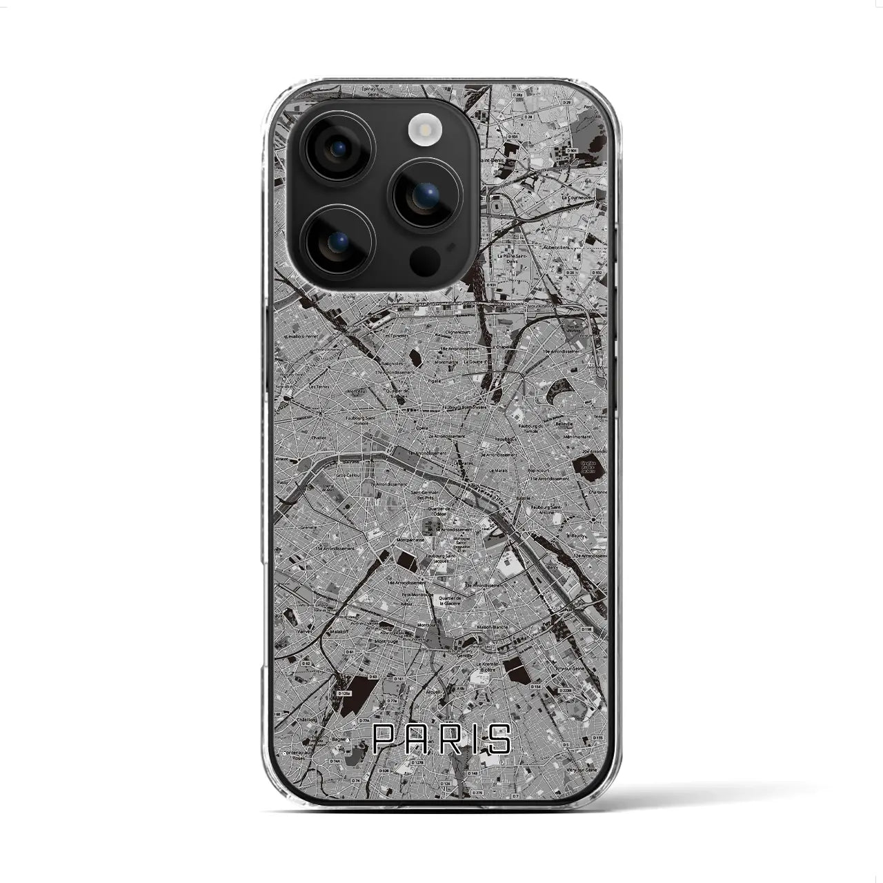 【パリ(フランス)】地図柄iPhoneケース(クリアタイプ)