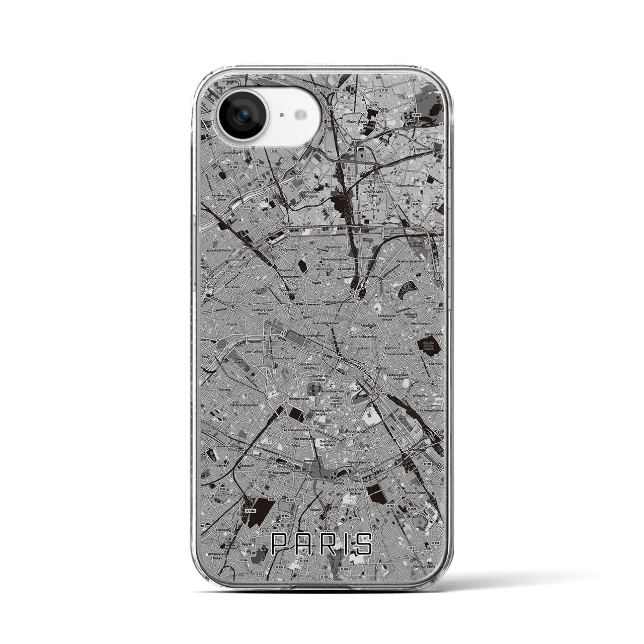 【パリ(フランス)】地図柄iPhoneケース(クリアタイプ)