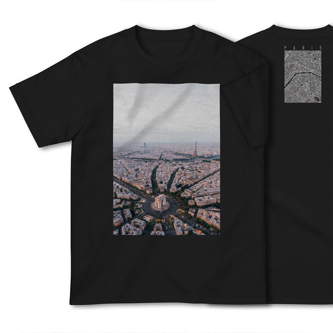 【パリ(フランス)】Map World ハイクオリティTシャツ