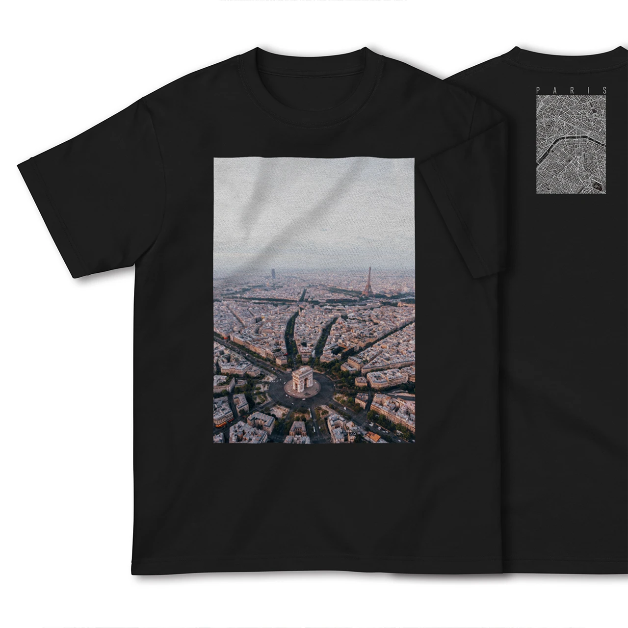 【パリ(フランス)】Map World ハイクオリティTシャツ