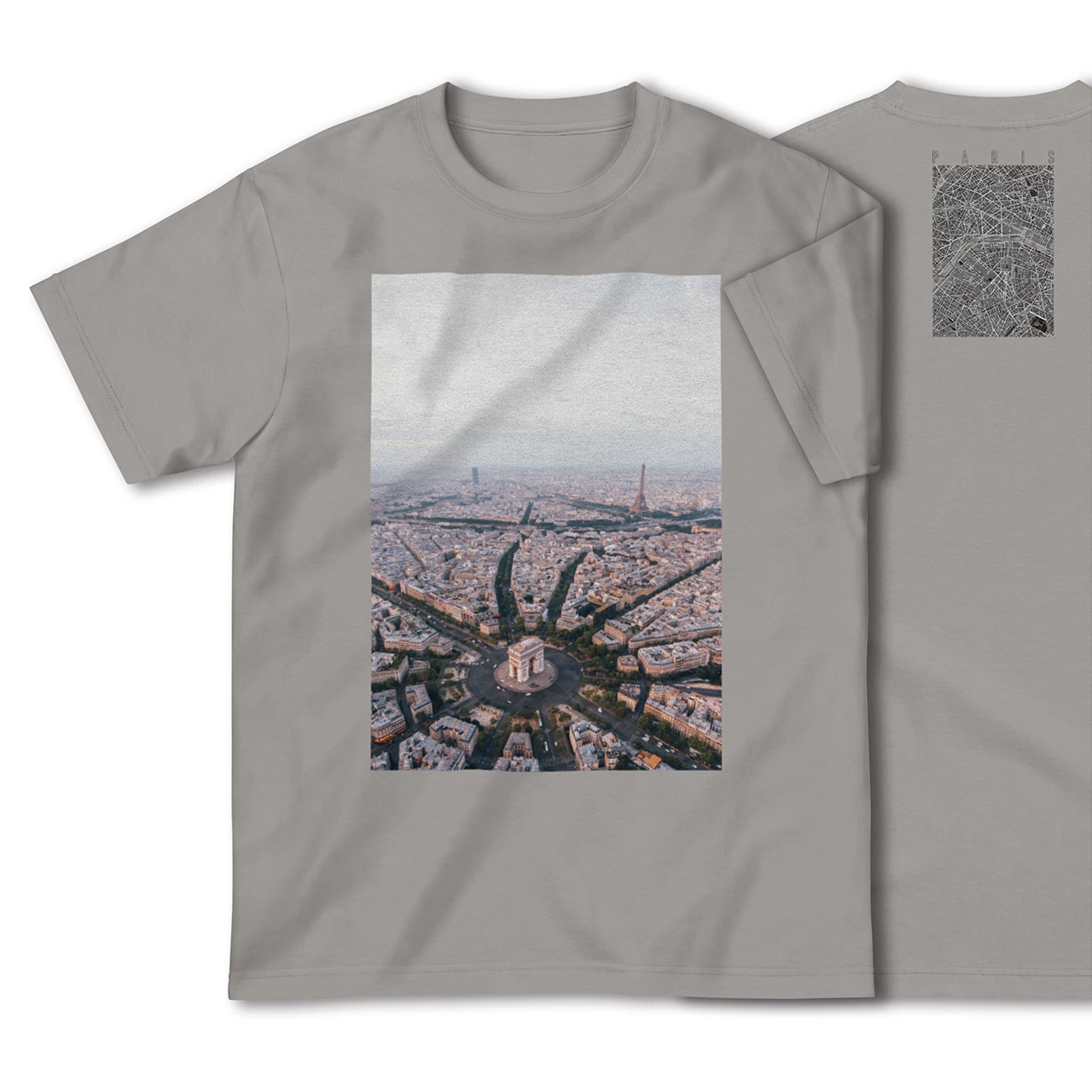 【パリ(フランス)】Map World ハイクオリティTシャツ