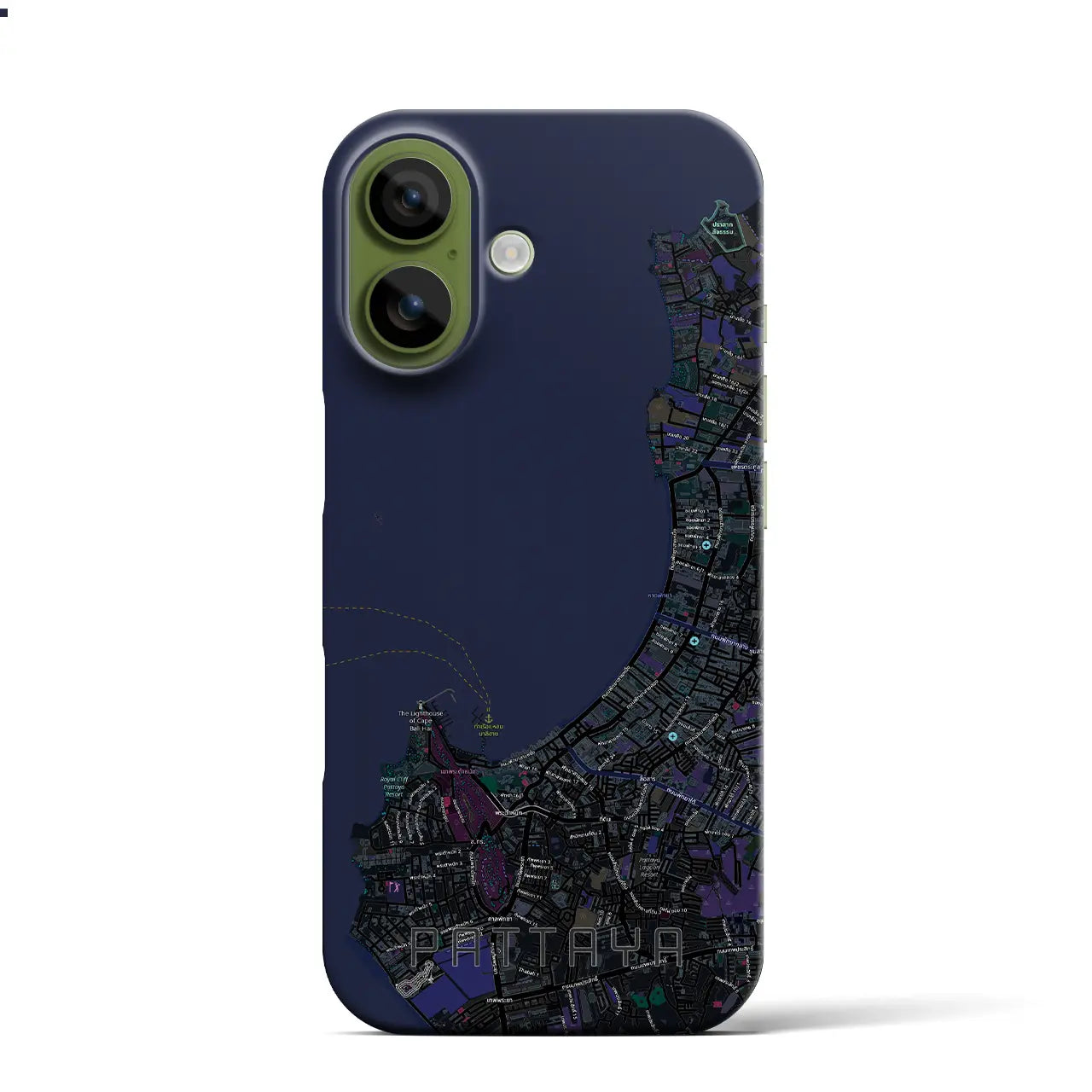 【パタヤ(タイ)】地図柄iPhoneケース(バックカバータイプ)