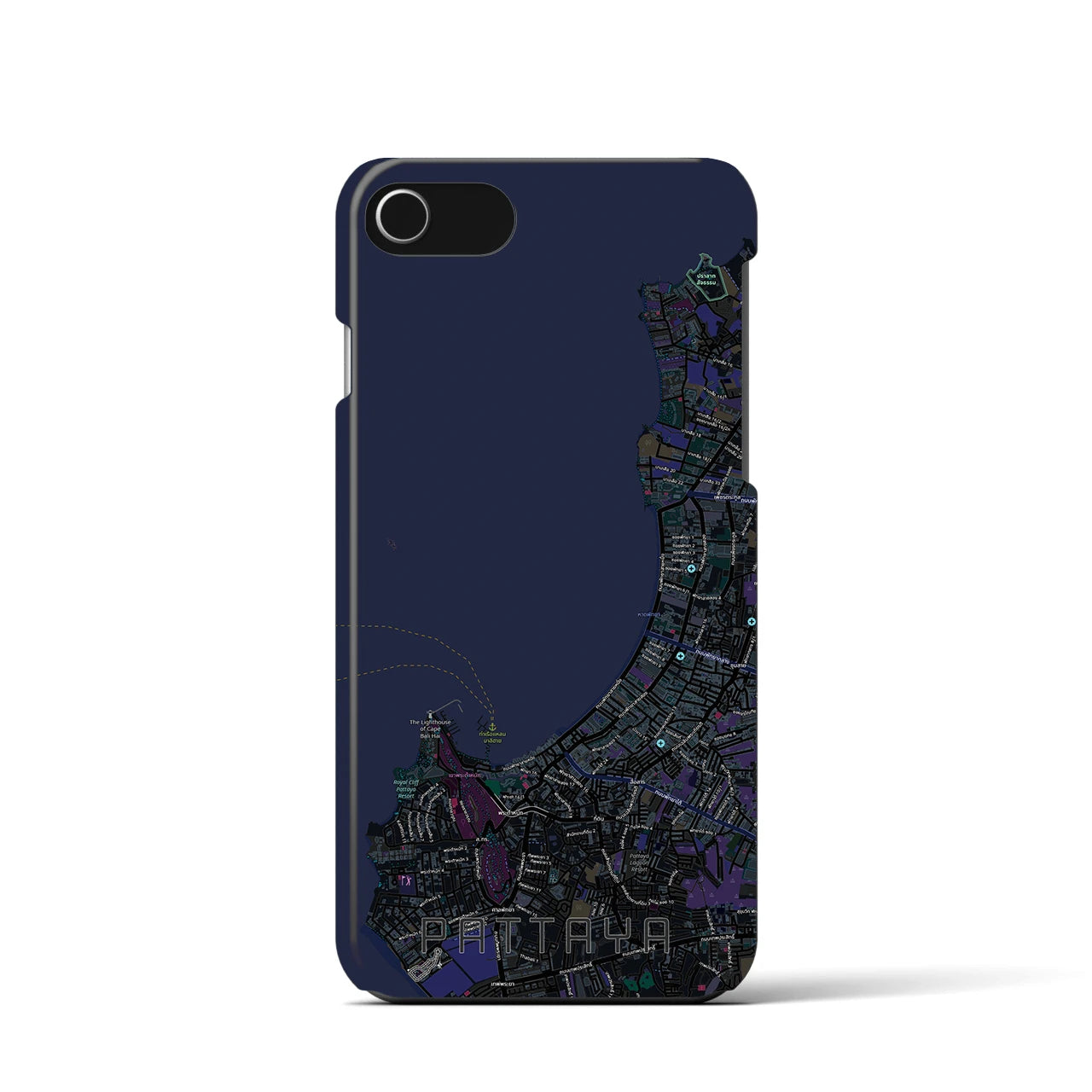 【パタヤ(タイ)】地図柄iPhoneケース(バックカバータイプ)