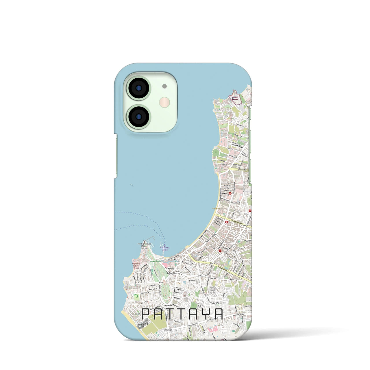 【パタヤ(タイ)】地図柄iPhoneケース(バックカバータイプ)