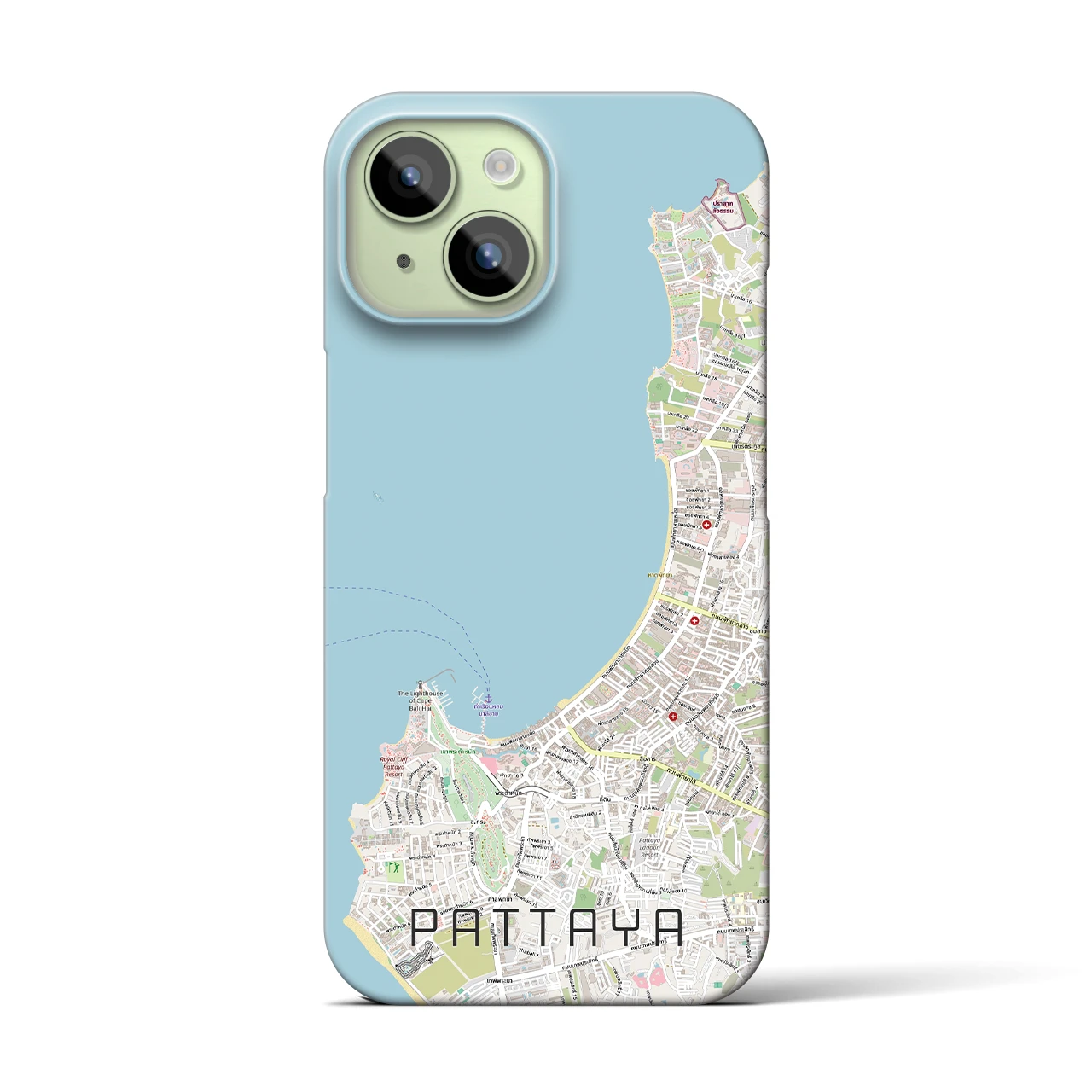 【パタヤ(タイ)】地図柄iPhoneケース(バックカバータイプ)