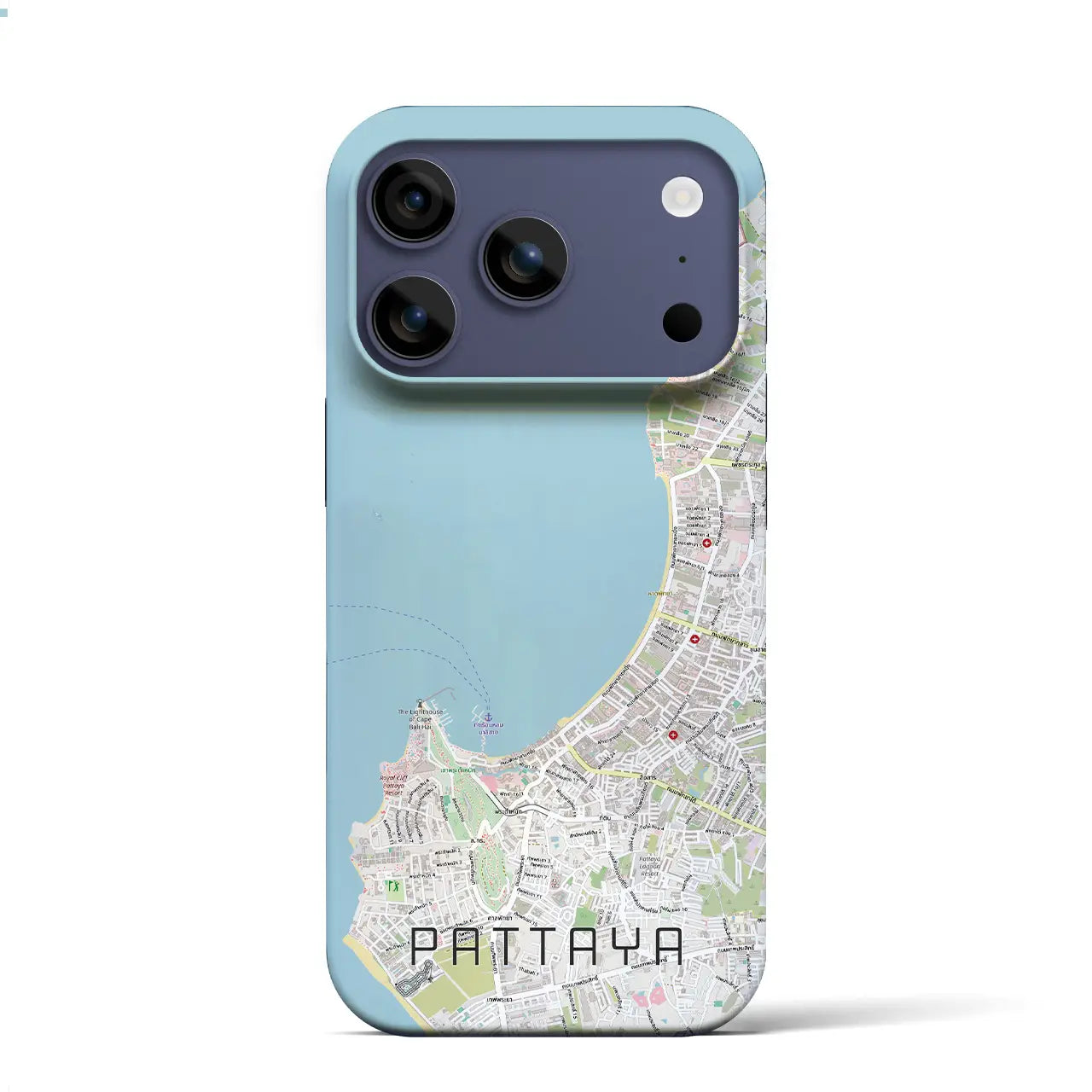 【パタヤ(タイ)】地図柄iPhoneケース(バックカバータイプ)