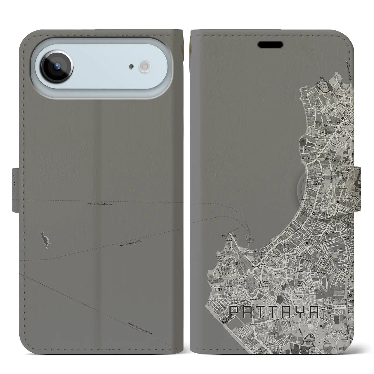 【パタヤ(タイ)】地図柄iPhoneケース(手帳タイプ)