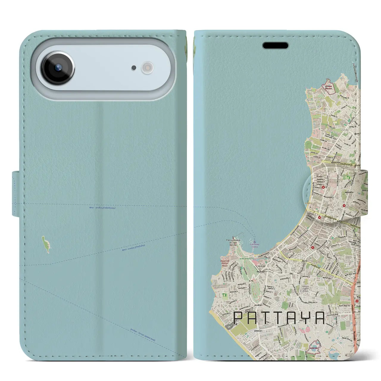 【パタヤ(タイ)】地図柄iPhoneケース(手帳タイプ)