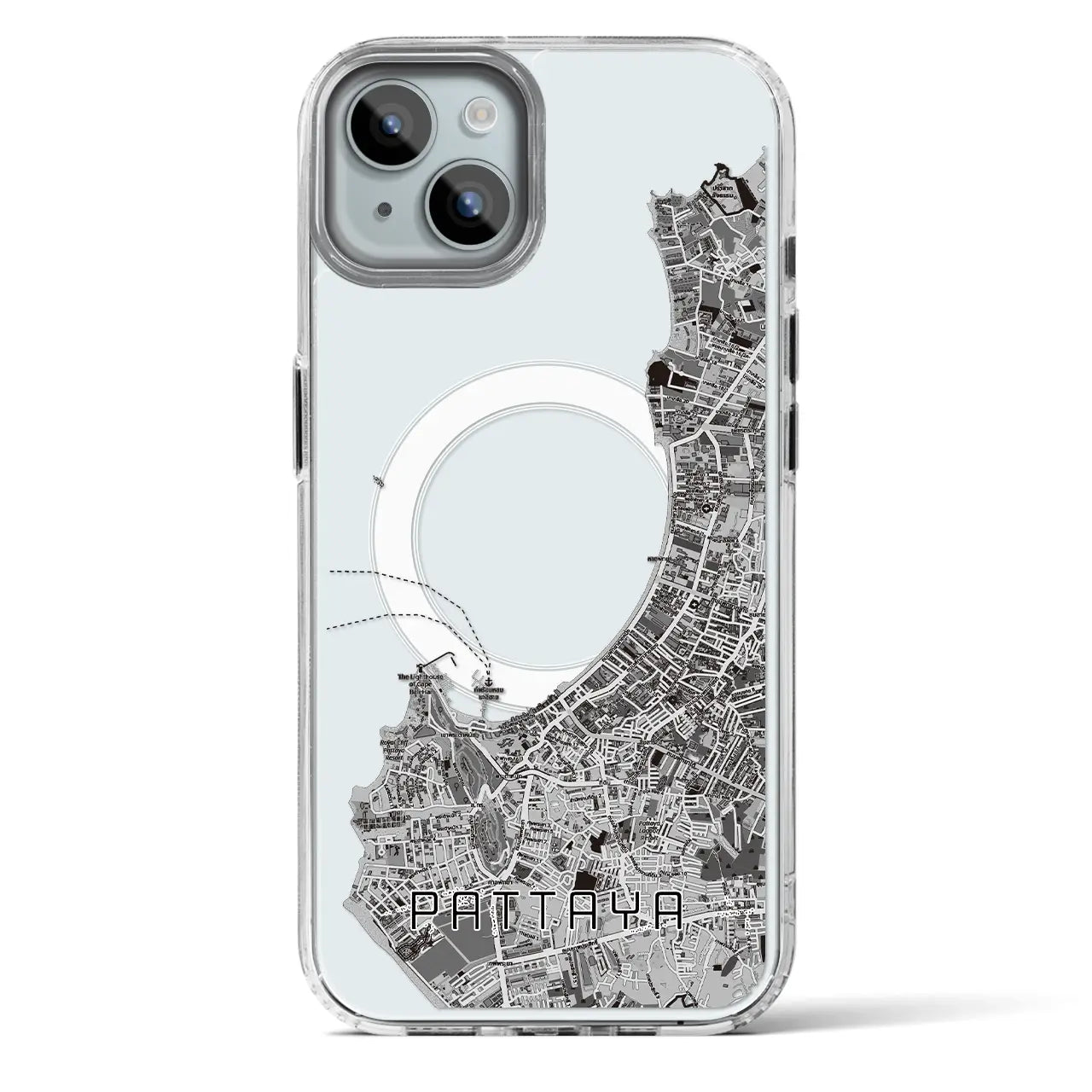 【パタヤ(タイ)】地図柄iPhoneケース(MagSafeタイプ)
