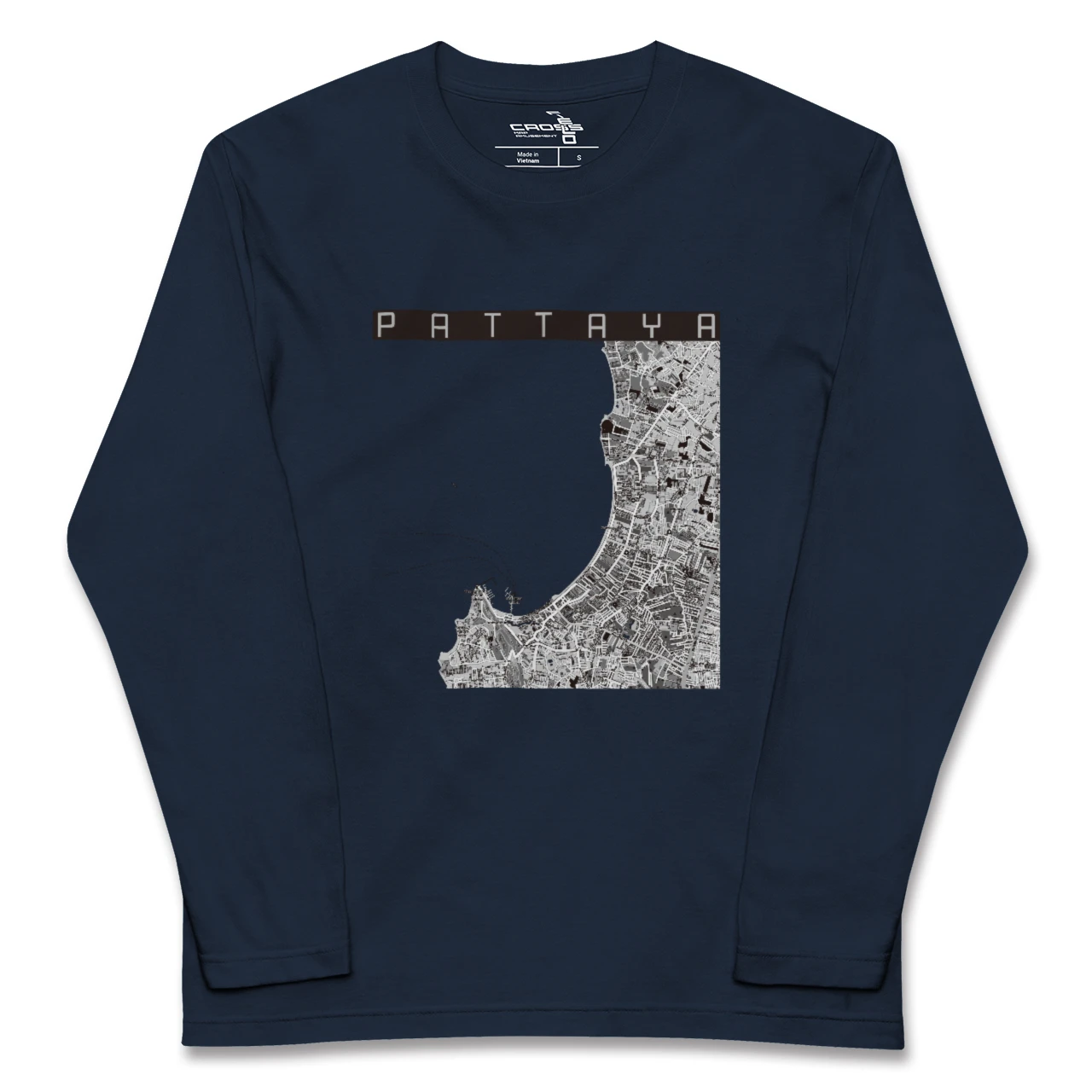 【パタヤ(タイ)】地図柄ロングスリーブTシャツ