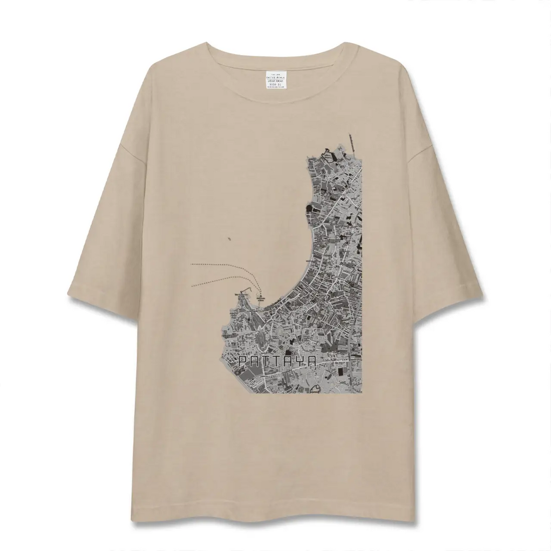 【パタヤ(タイ)】地図柄ビッグシルエットTシャツ