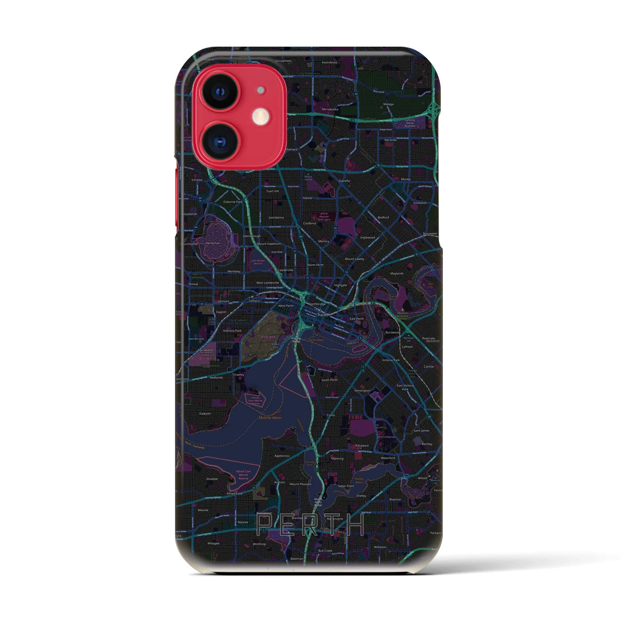 【パース(オーストラリア)】地図柄iPhoneケース(バックカバータイプ)